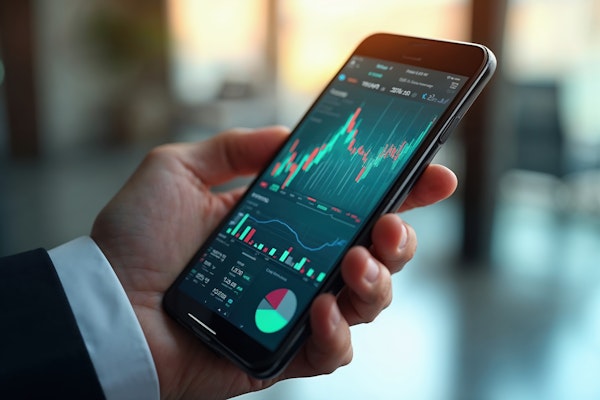 Financial Trading App Close-Up