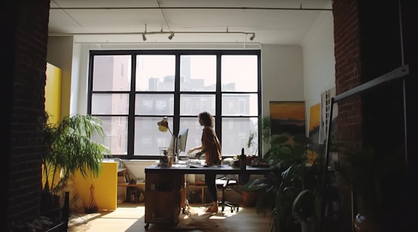 Sunlit Creative Workspace