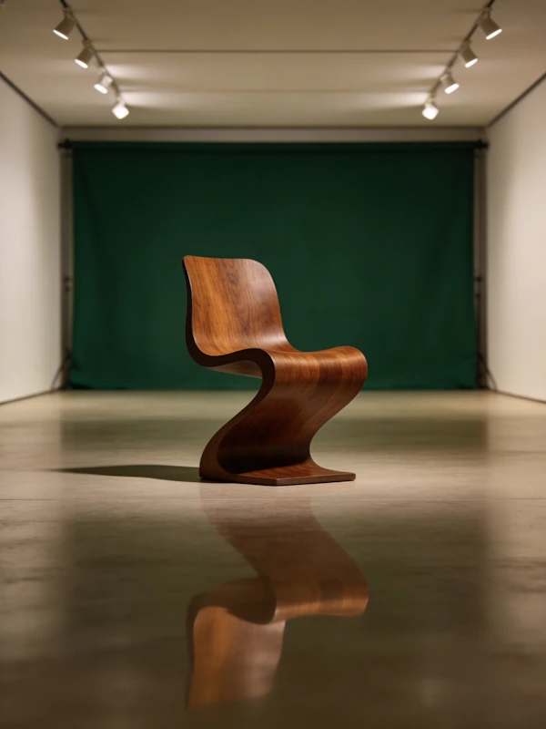 Sculptural Wooden Chair