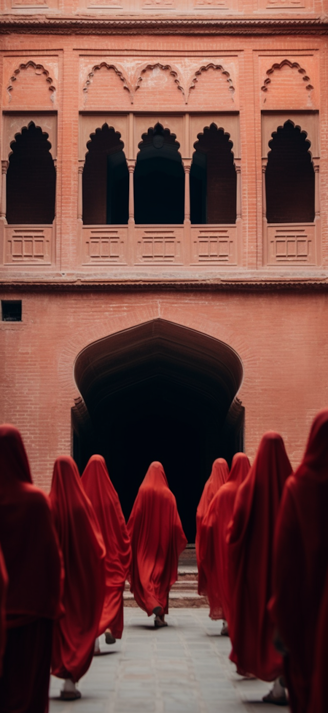 Procession of the Red Cloaks at the Historic Archway