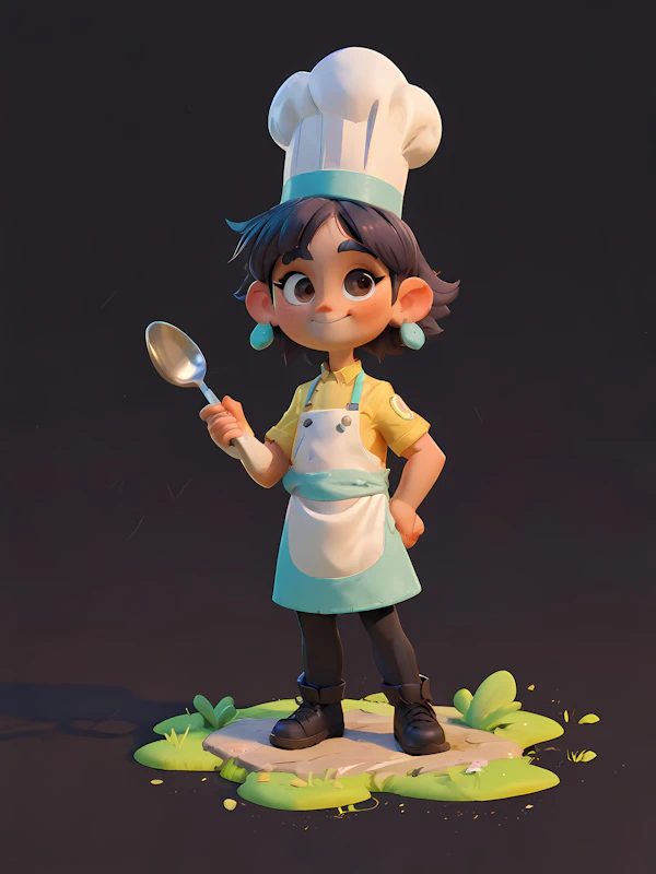 3D Young Chef Character