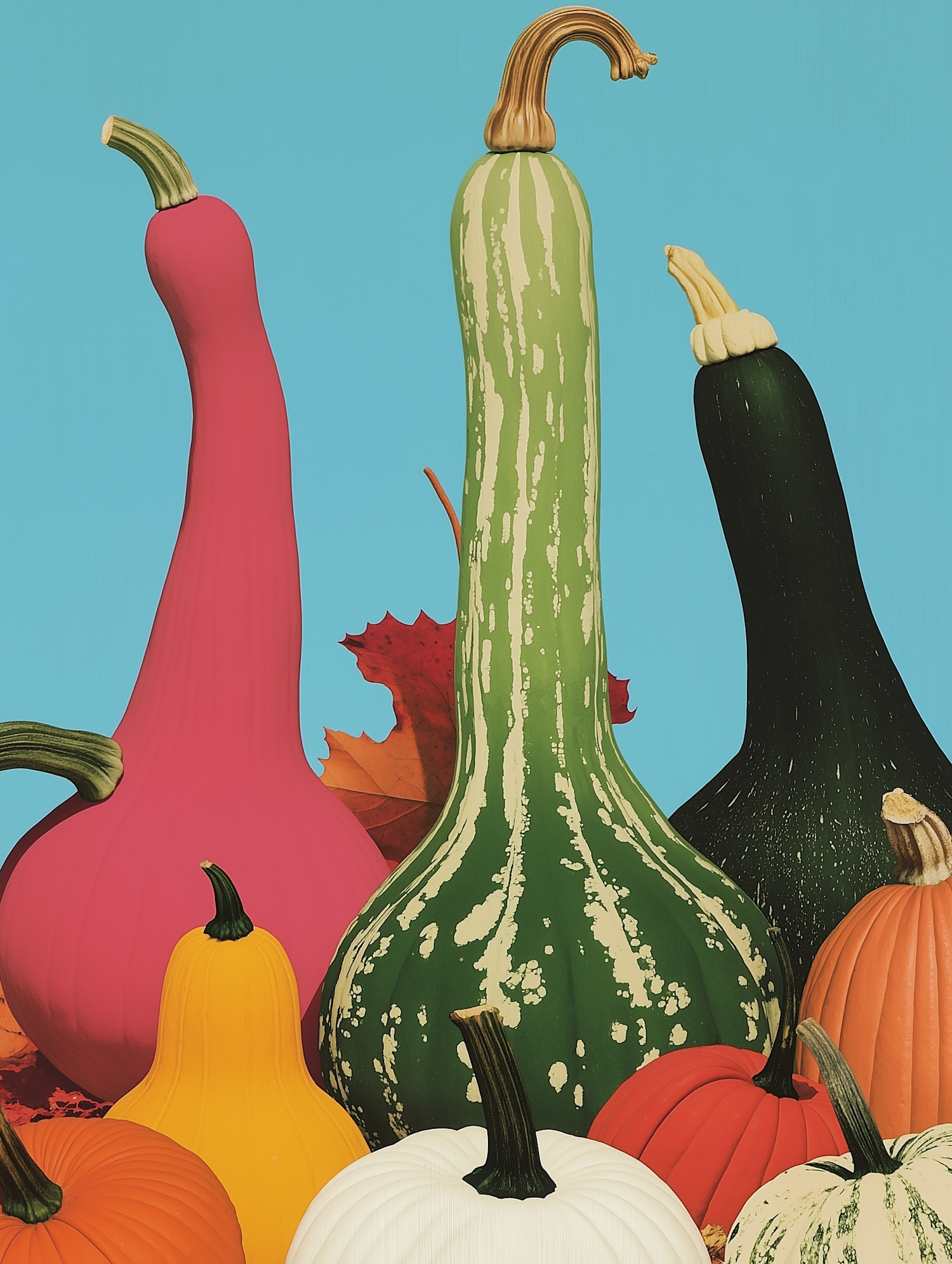 Colorful Gourds and Pumpkins