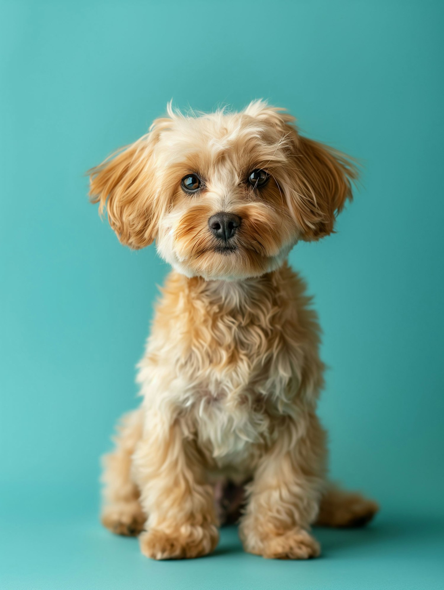 Soulful Yorkie on Turquoise