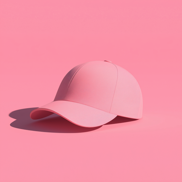 Pink Baseball Cap on Monochromatic Background