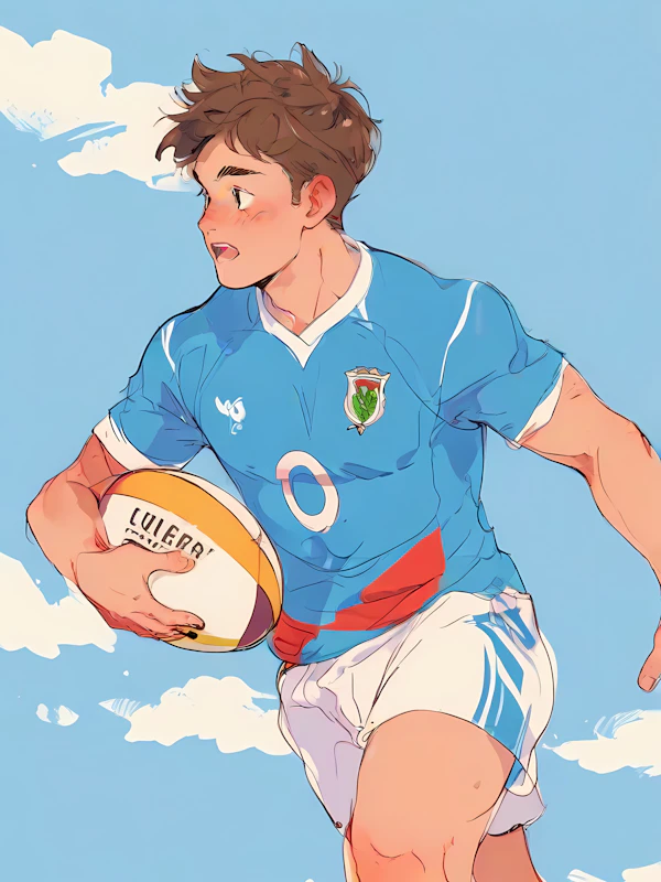 Rugby Player in Action