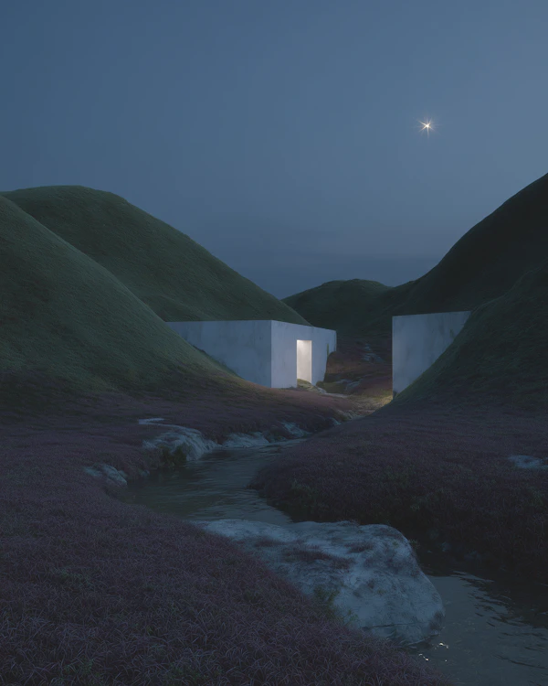 Minimalist Night Scene