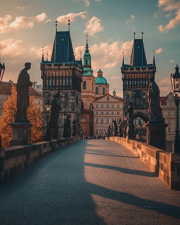 Serene Morning at Charles Bridge, Prague