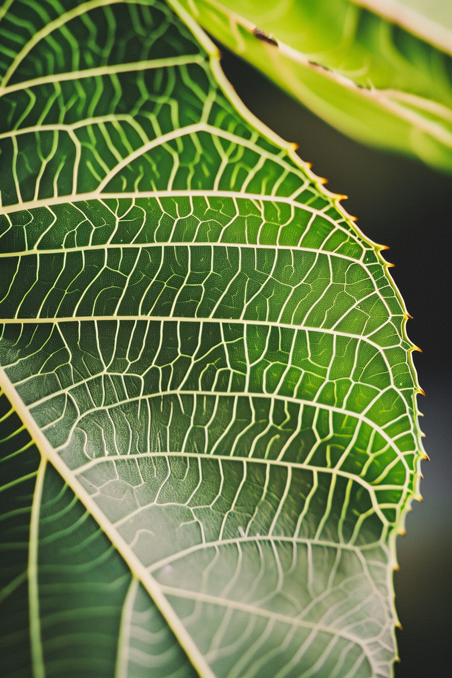 Close-up of a Vibrant Green Leaf