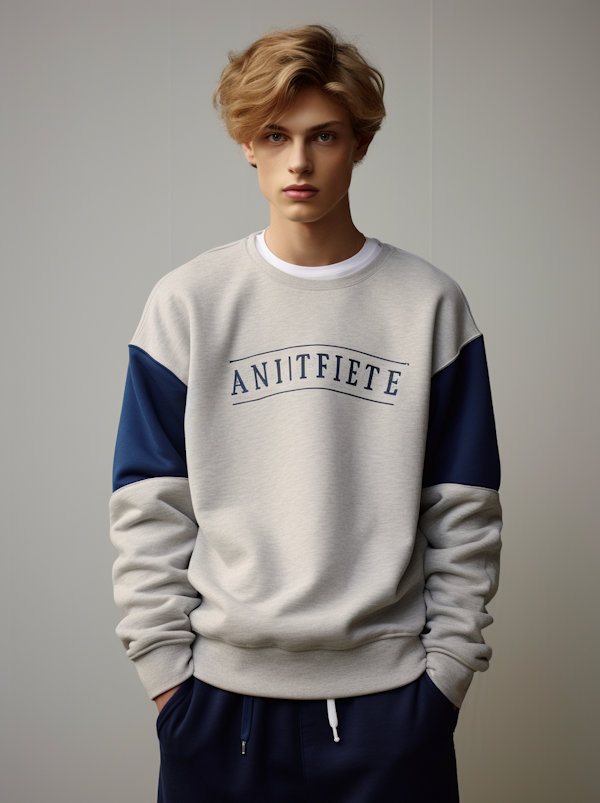 Casual Contemplation - Sporty Sweatshirt Look