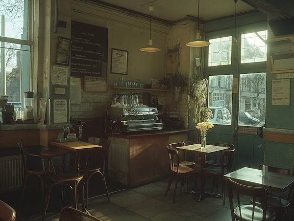 Sunlit Quaint Cafe Interior