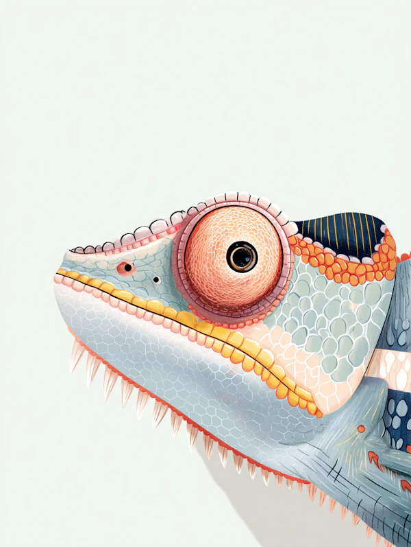 Colorful Chameleon Art