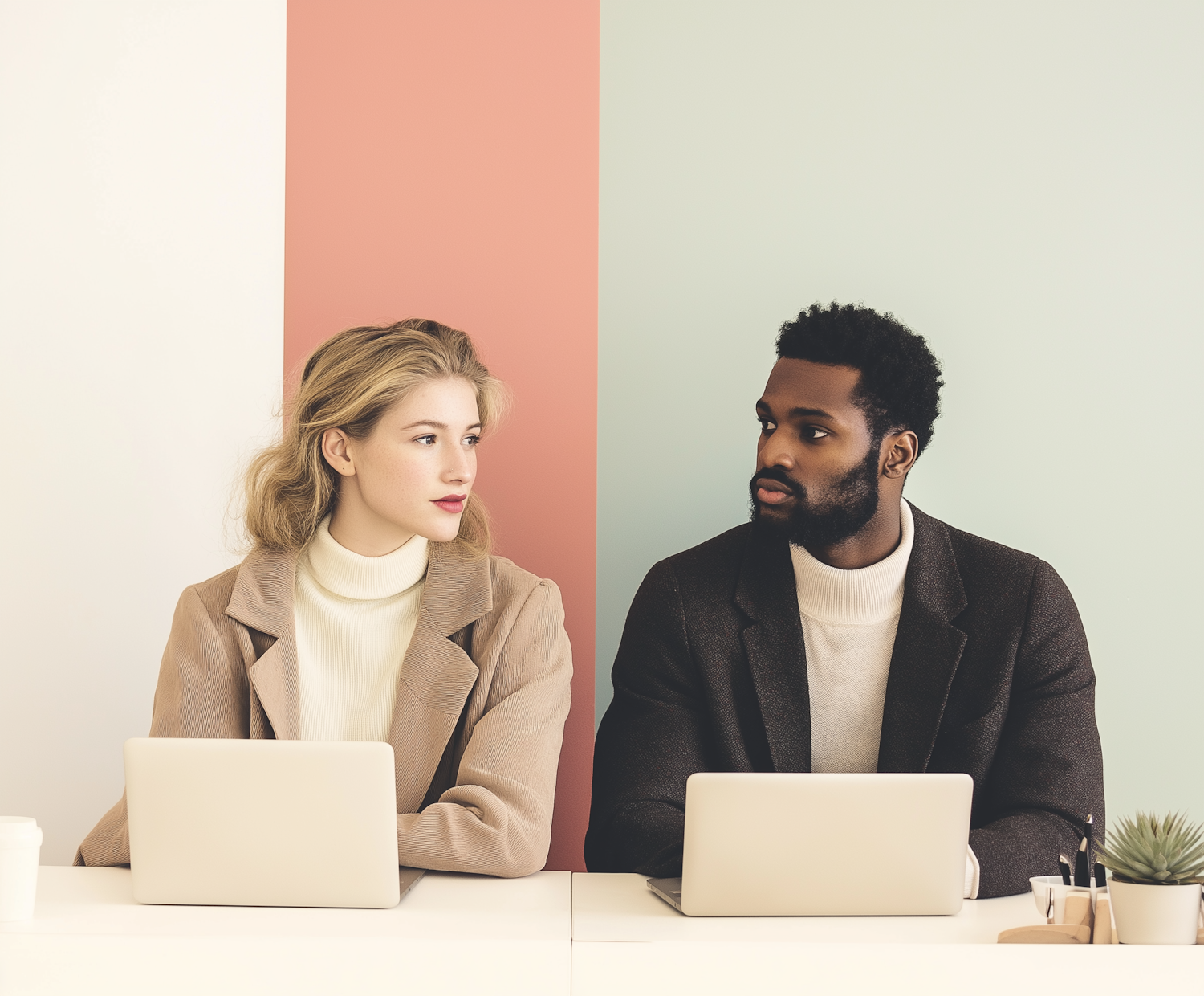 Contemplative Duo with Laptops