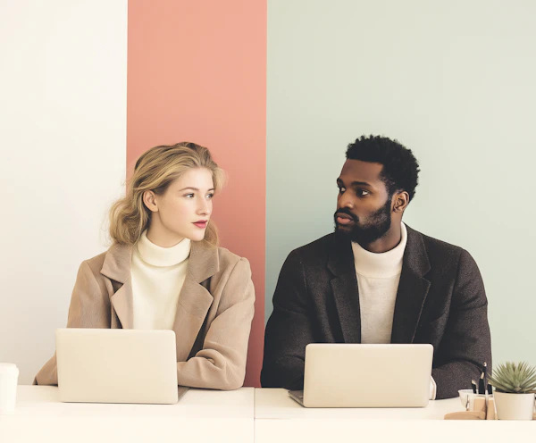 Contemplative Duo with Laptops