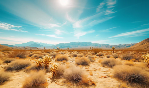 Desert Majesty Under Blue Sky