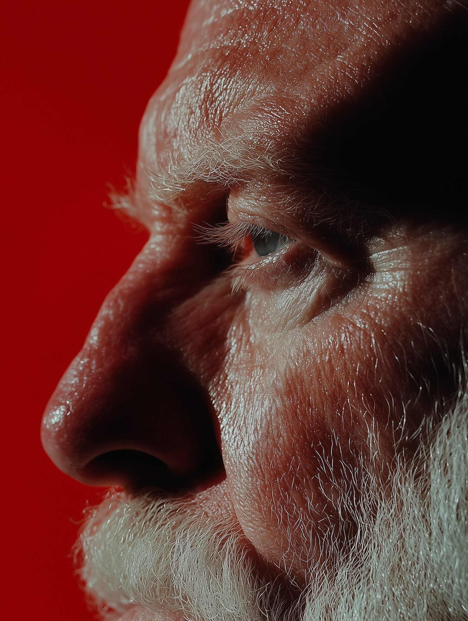 Elderly Man's Introspective Profile