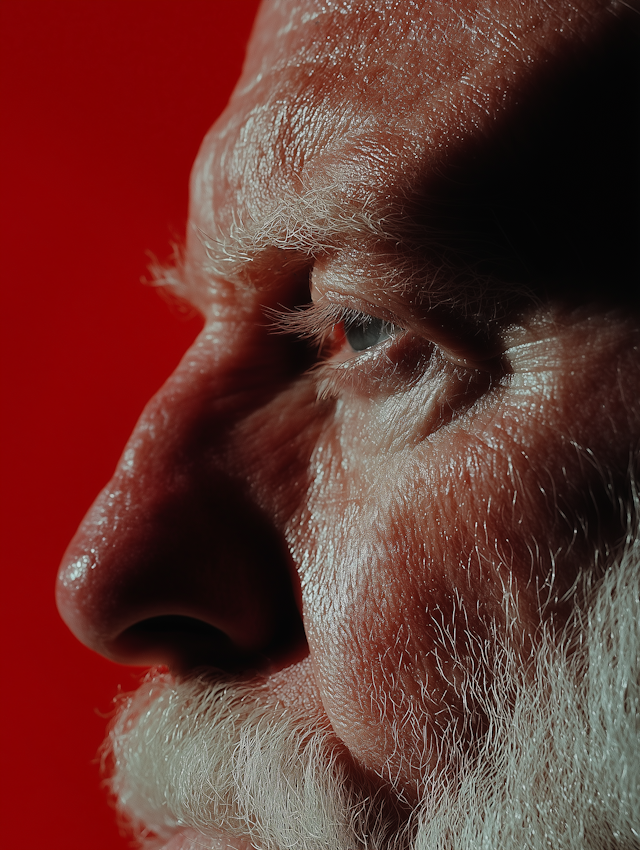 Elderly Man's Introspective Profile