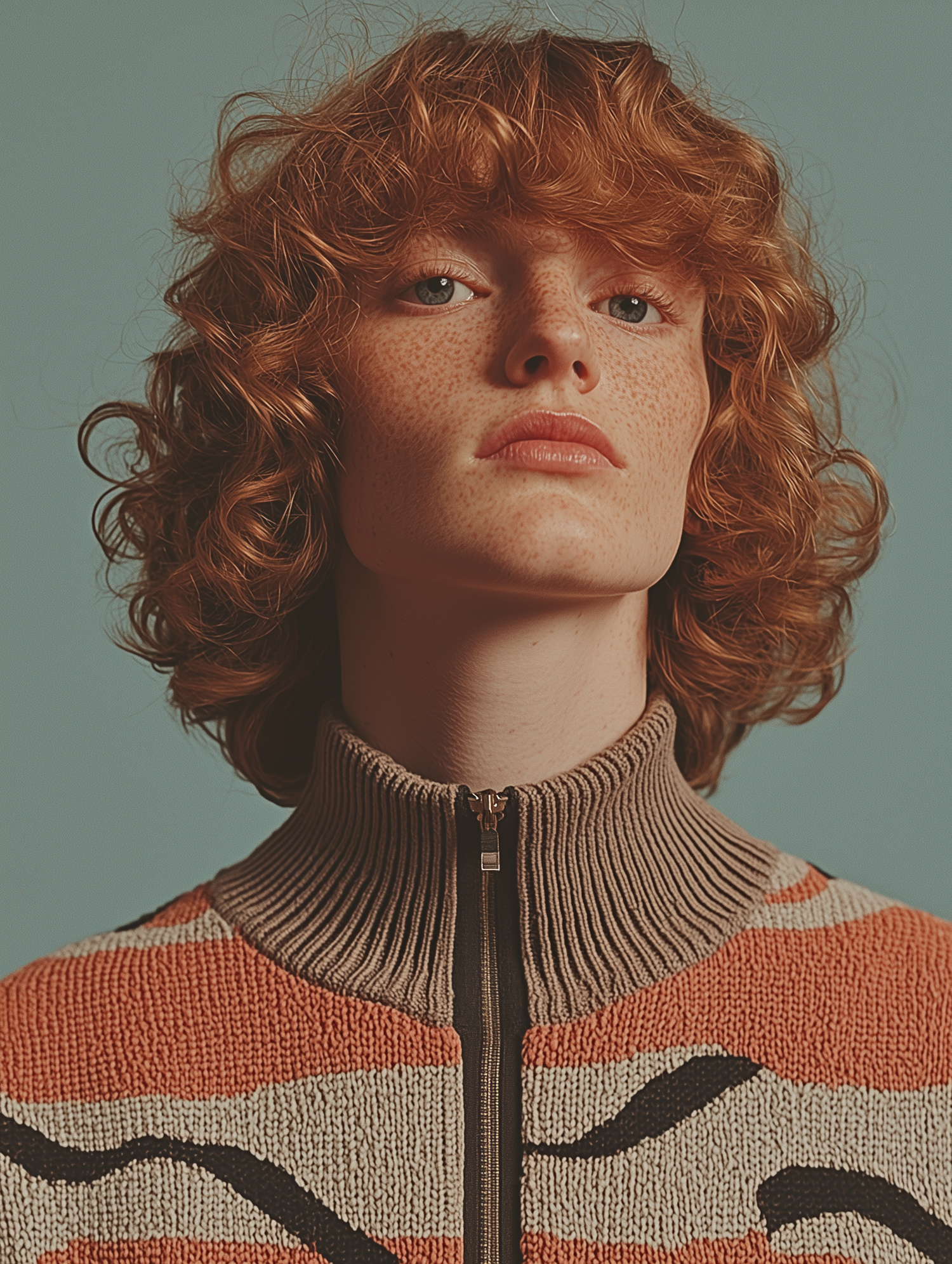 Portrait of a Person with Curly Hair