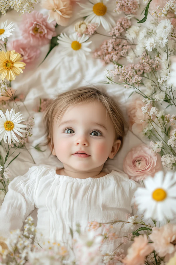 Child Among Flowers