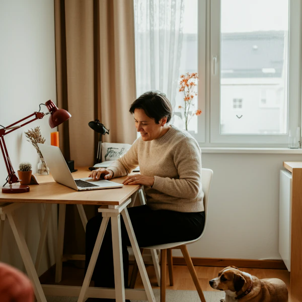 Cozy Home Office with Dog