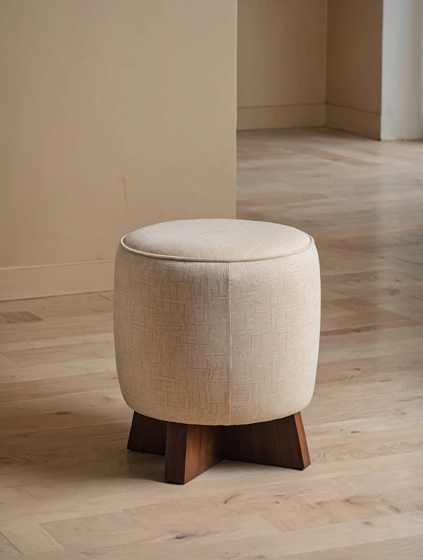 Minimalist Beige Ottoman