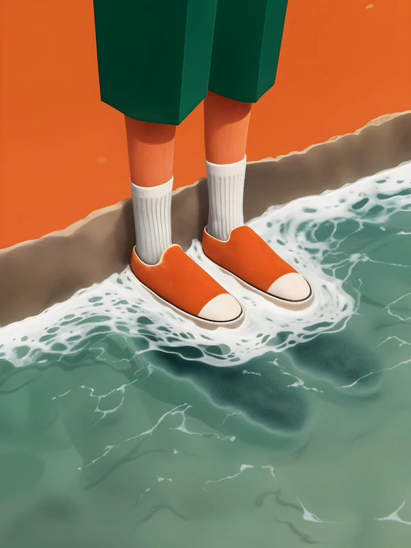 Stylized Feet in Water