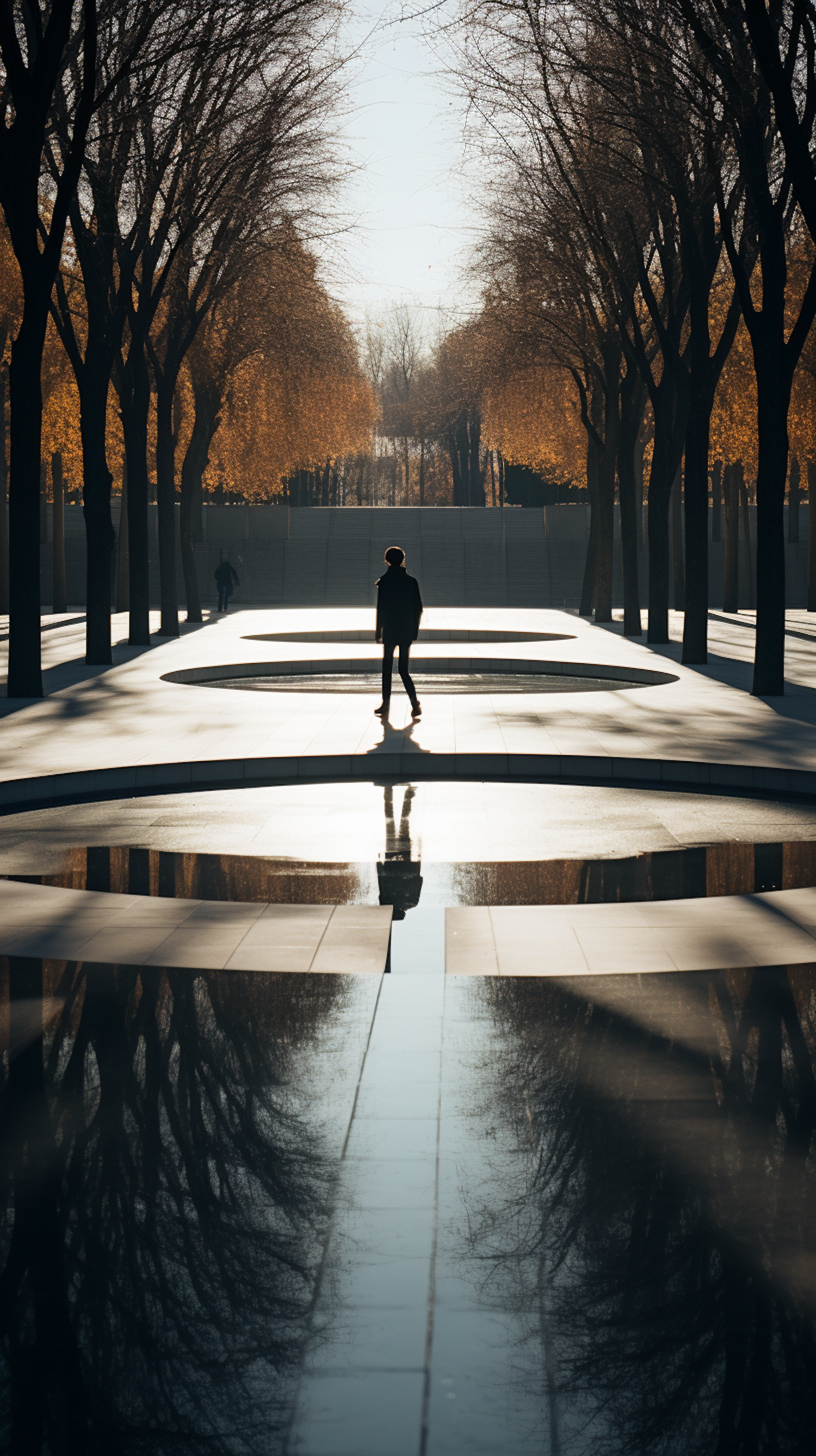 Autumnal Reflections in Silhouette