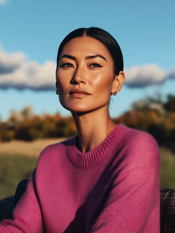 Woman in Autumnal Scene