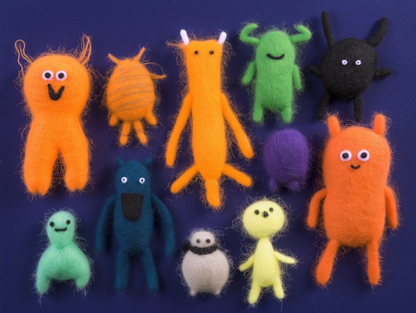 Colorful Felted Creatures