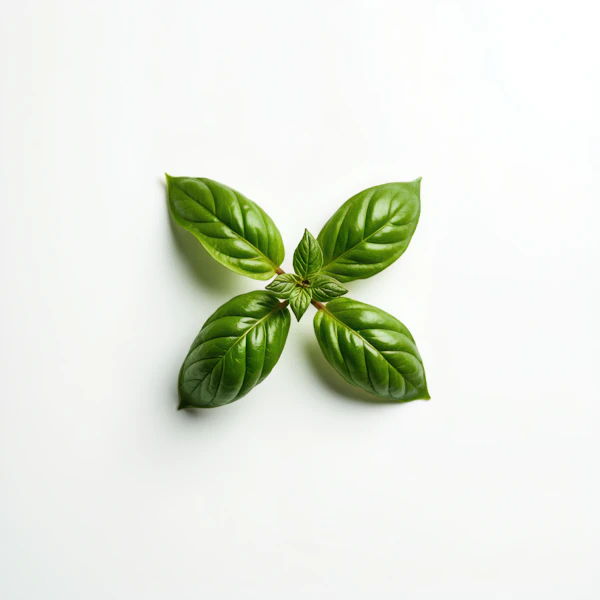 Symmetrical Basil Leaves