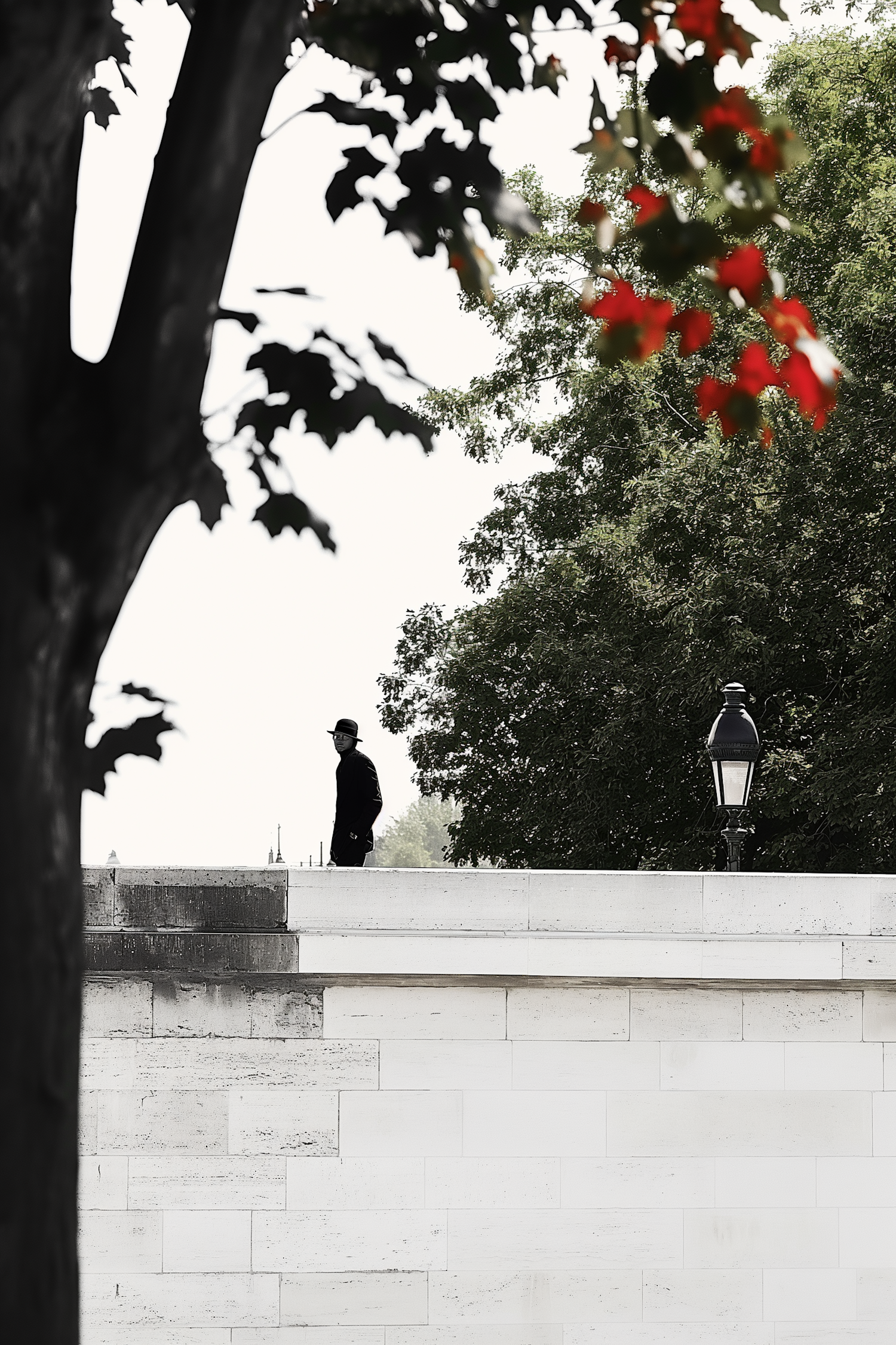 Solitary Figure on a Ledge