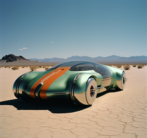 Futuristic Concept Car in Desert