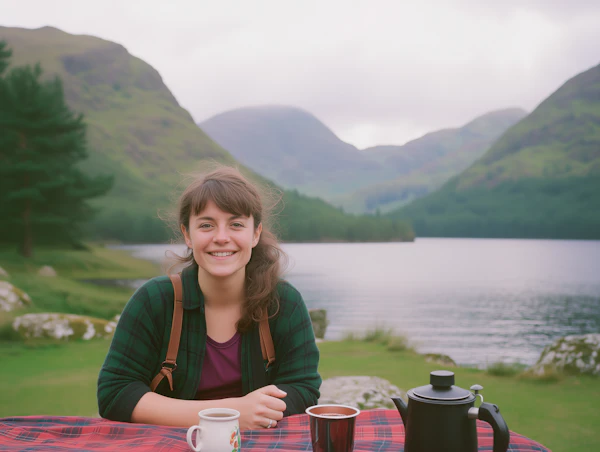 Woman at Outdoor Picnic