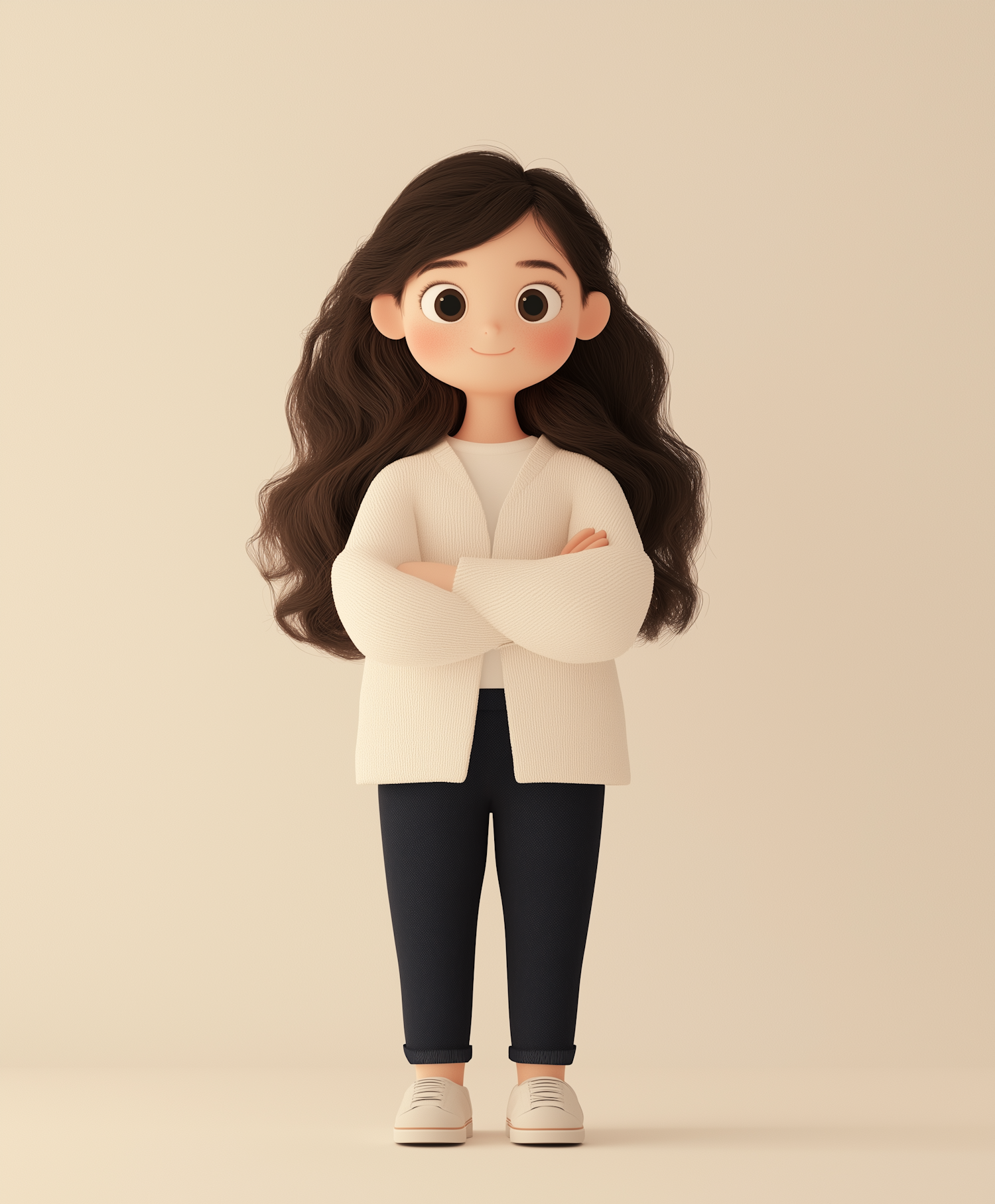 Cheerful 3D Female Character Illustration