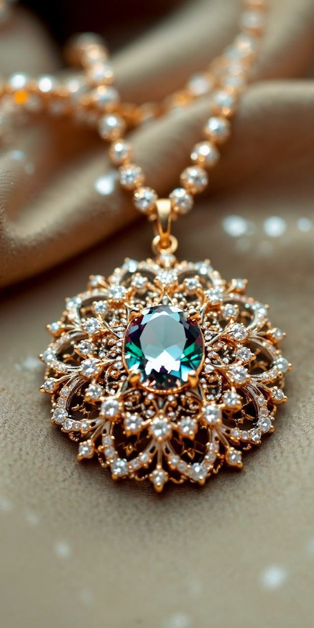 Intricate Gemstone Pendant