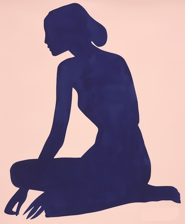 Silhouette of Kneeling Figure