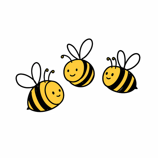 Playful Cartoon Bees