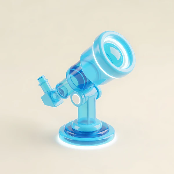 Futuristic Blue Telescope