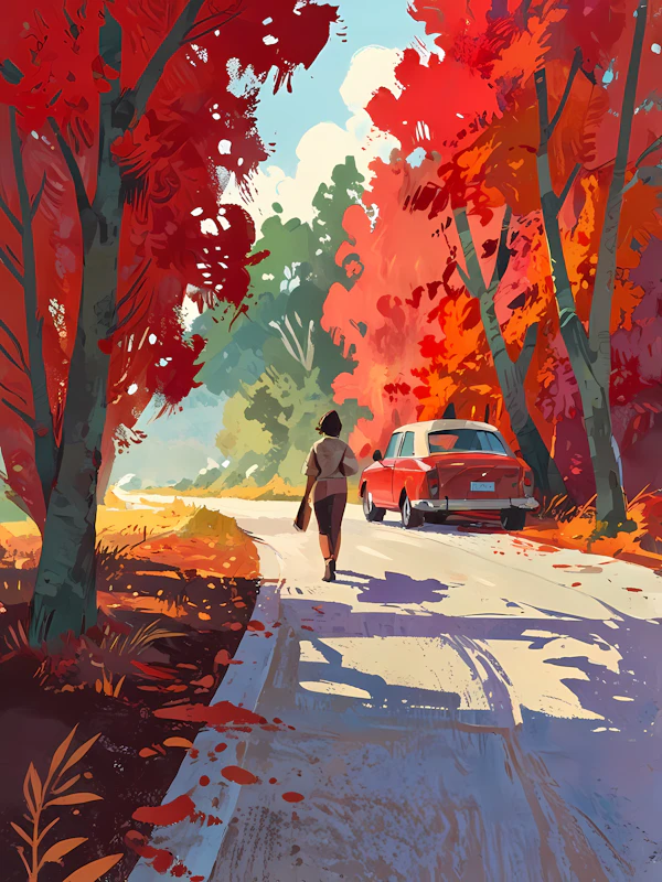 Autumn Stroll Scene