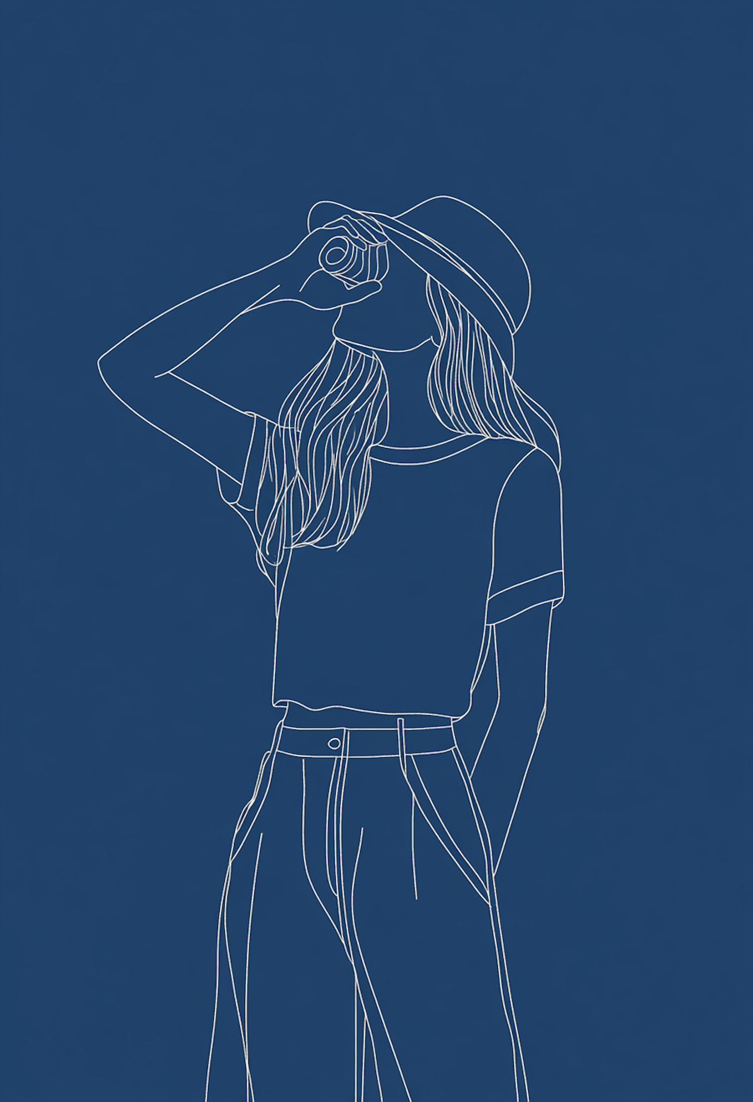 Minimalist Line Art of a Female Figure