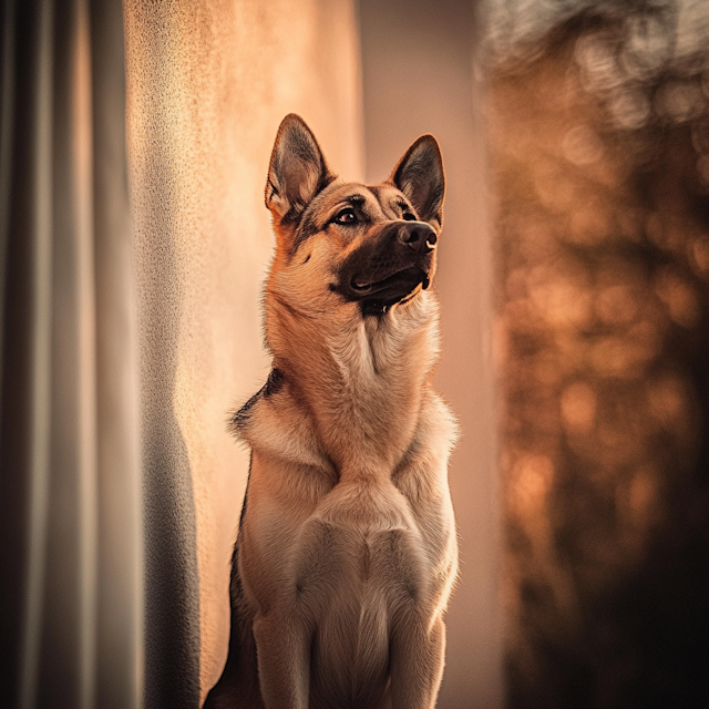 German Shepherd in Golden Light