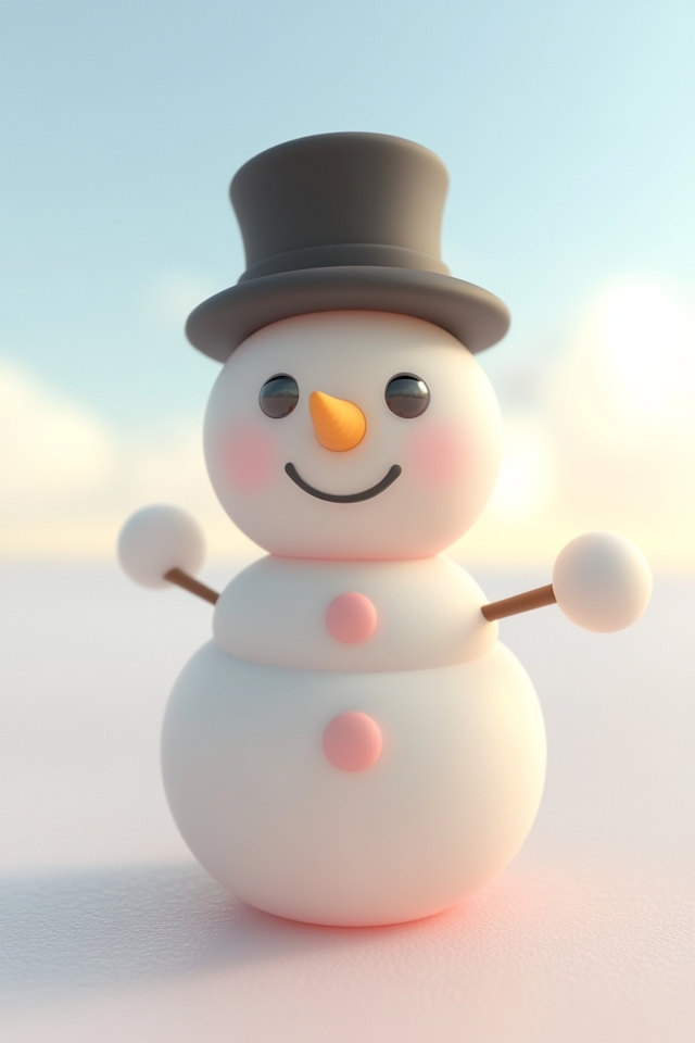 Charming Snowman in Winter Setting