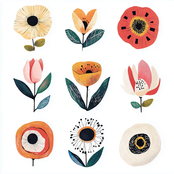 Stylized Flower Grid