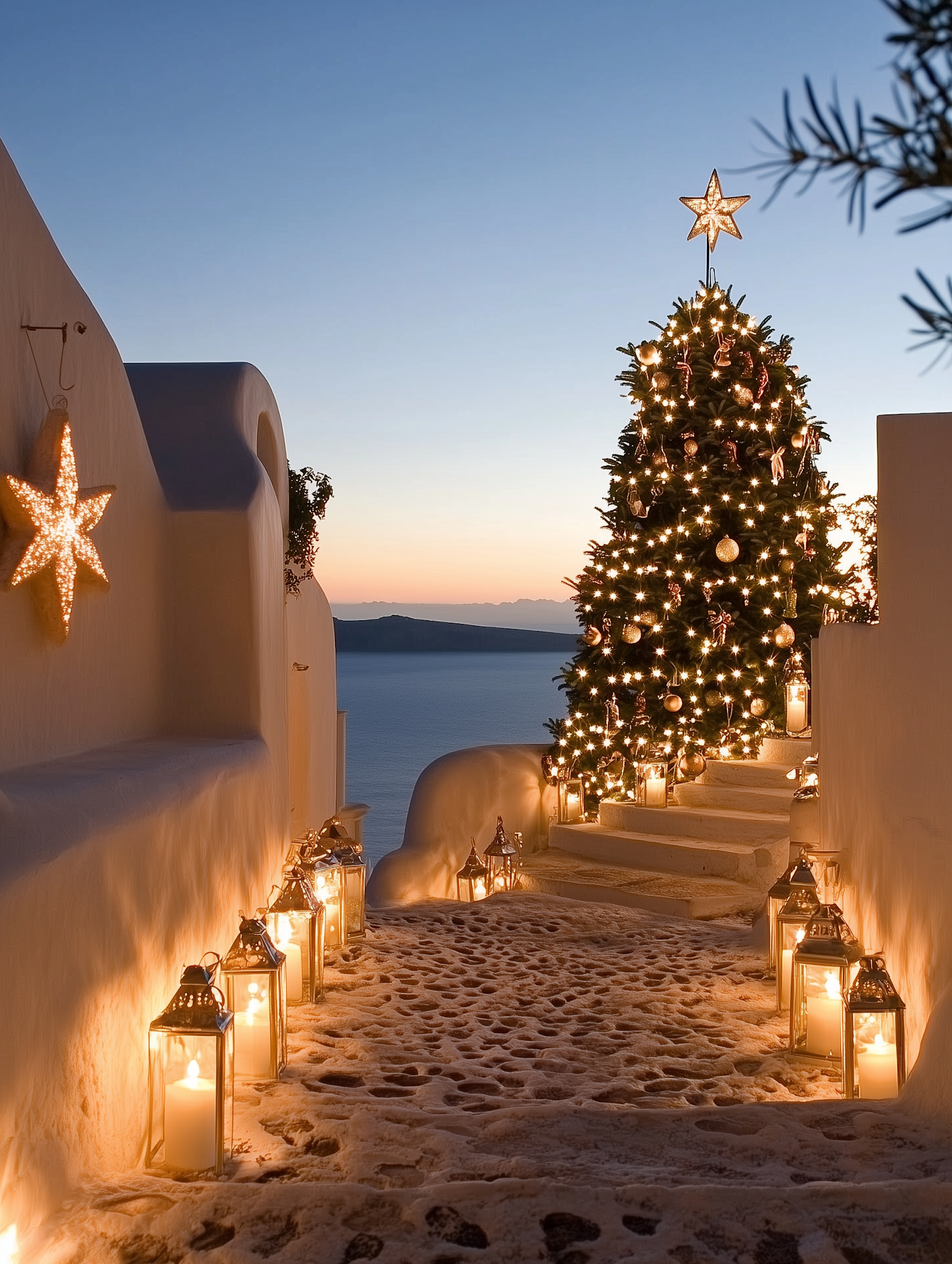 Festive Outdoor Christmas Scene