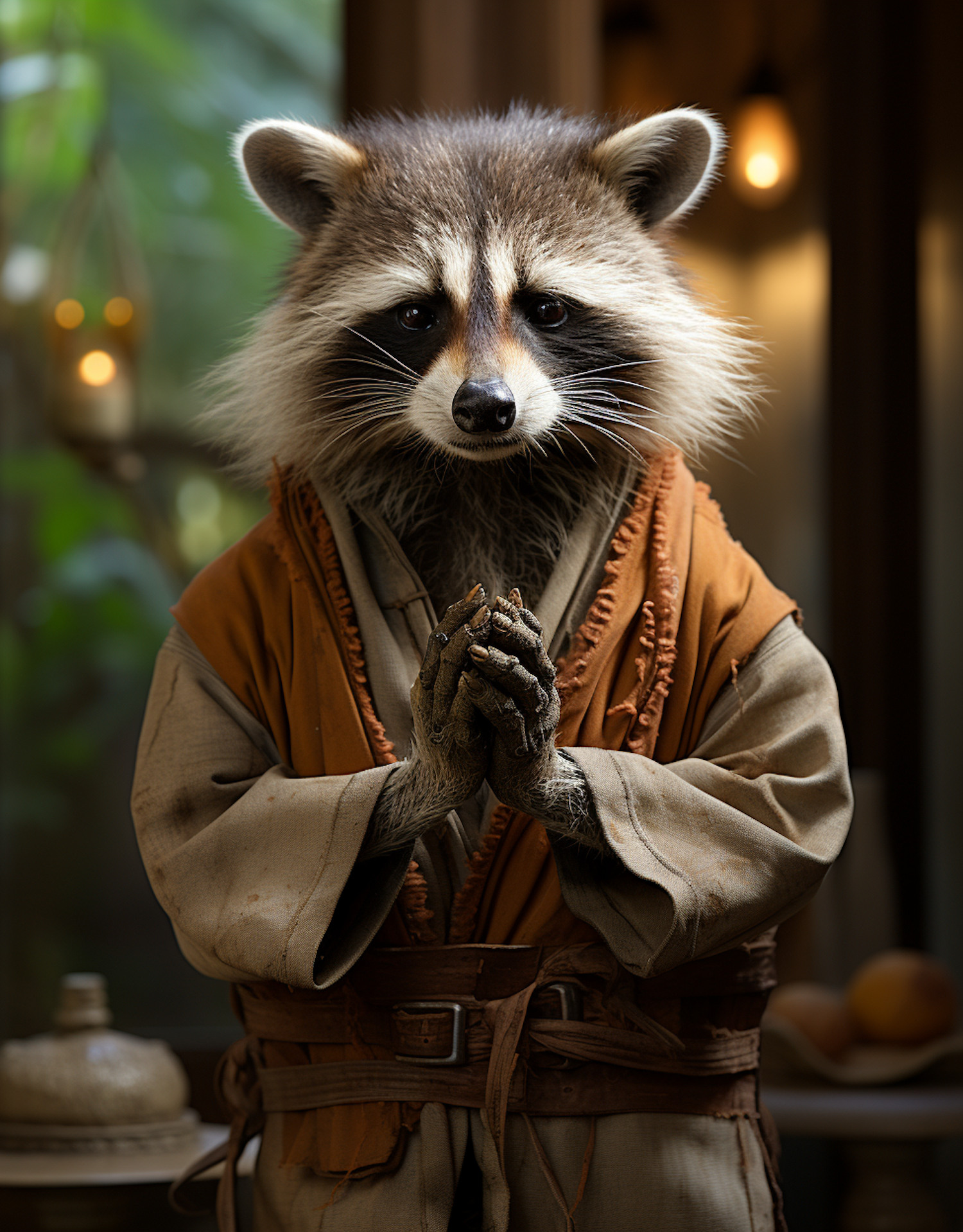 Contemplative Monk Raccoon