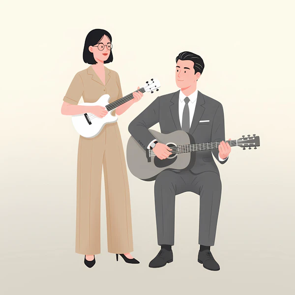 Musical Duo Illustration