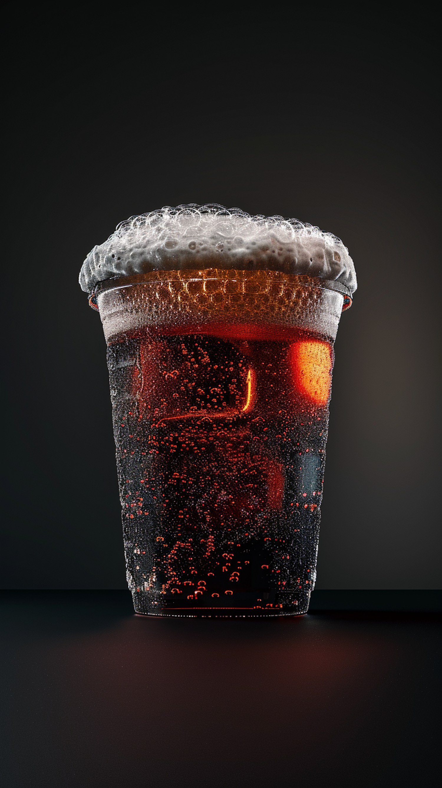 Backlit Glass of Fizzy Beverage