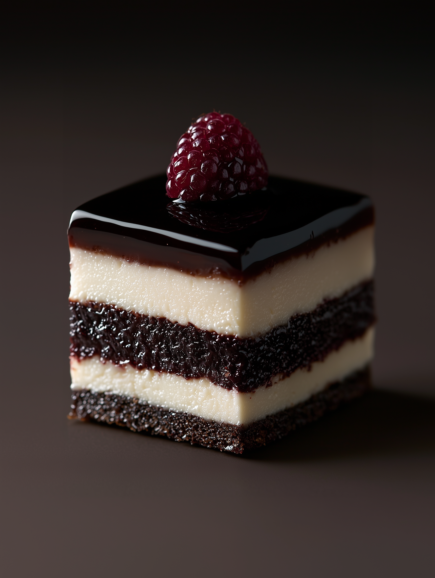 Layered Chocolate Dessert with Raspberry