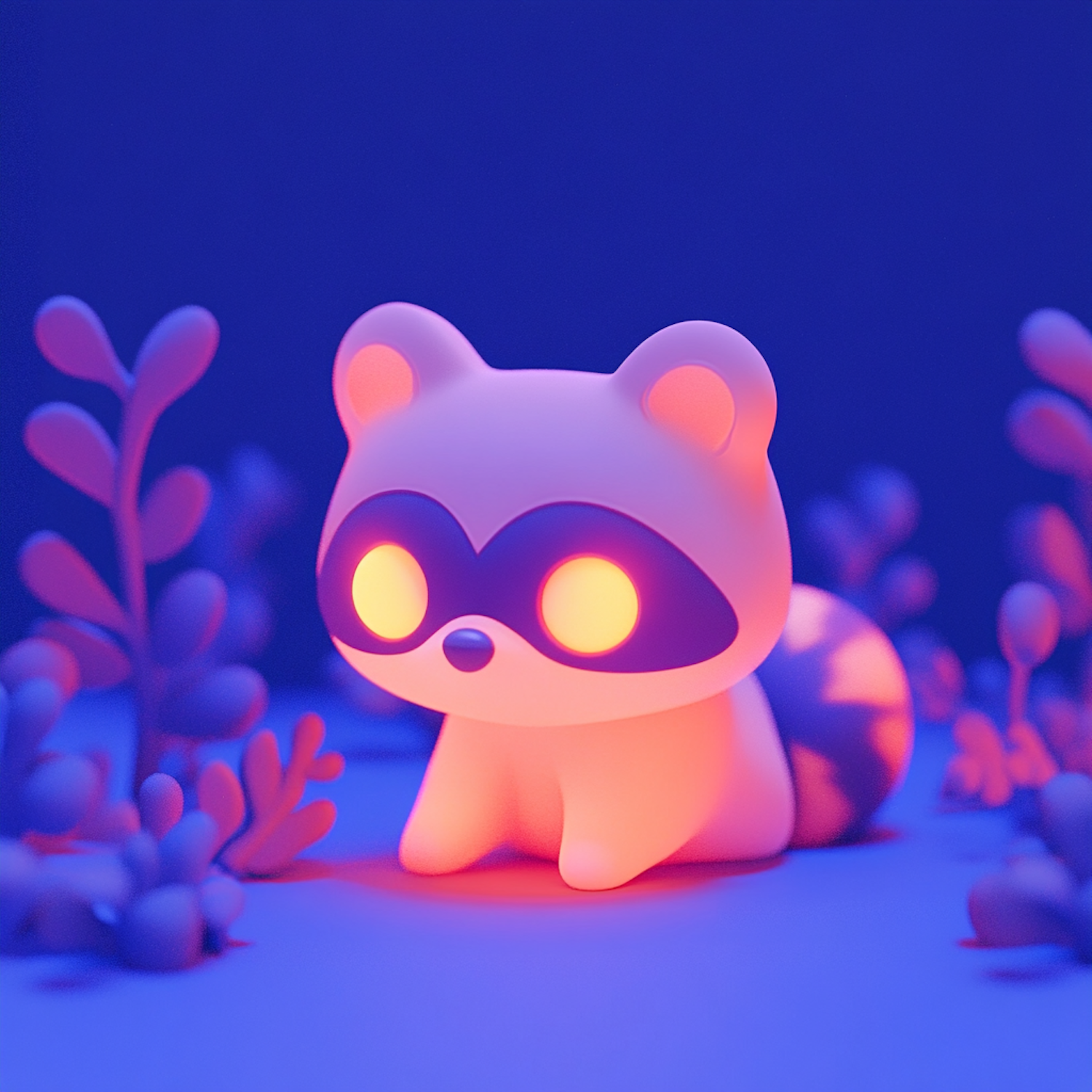 Ethereal Glowing Raccoon