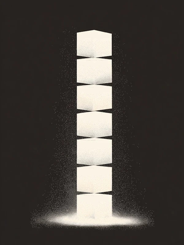 Stacked White Cubes
