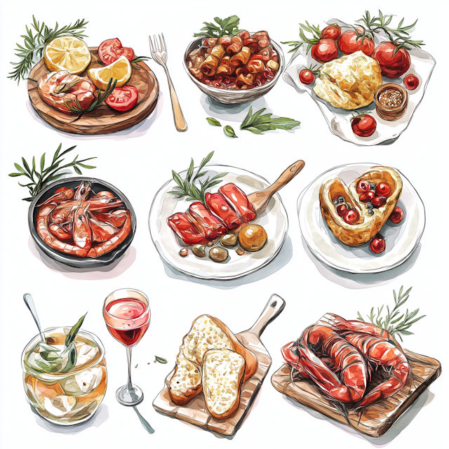 Mediterranean Dishes Grid